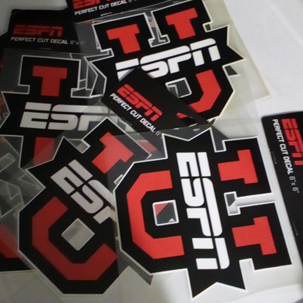 2 ESPN U PERFECT CUT DECAL Stickers Bundle New